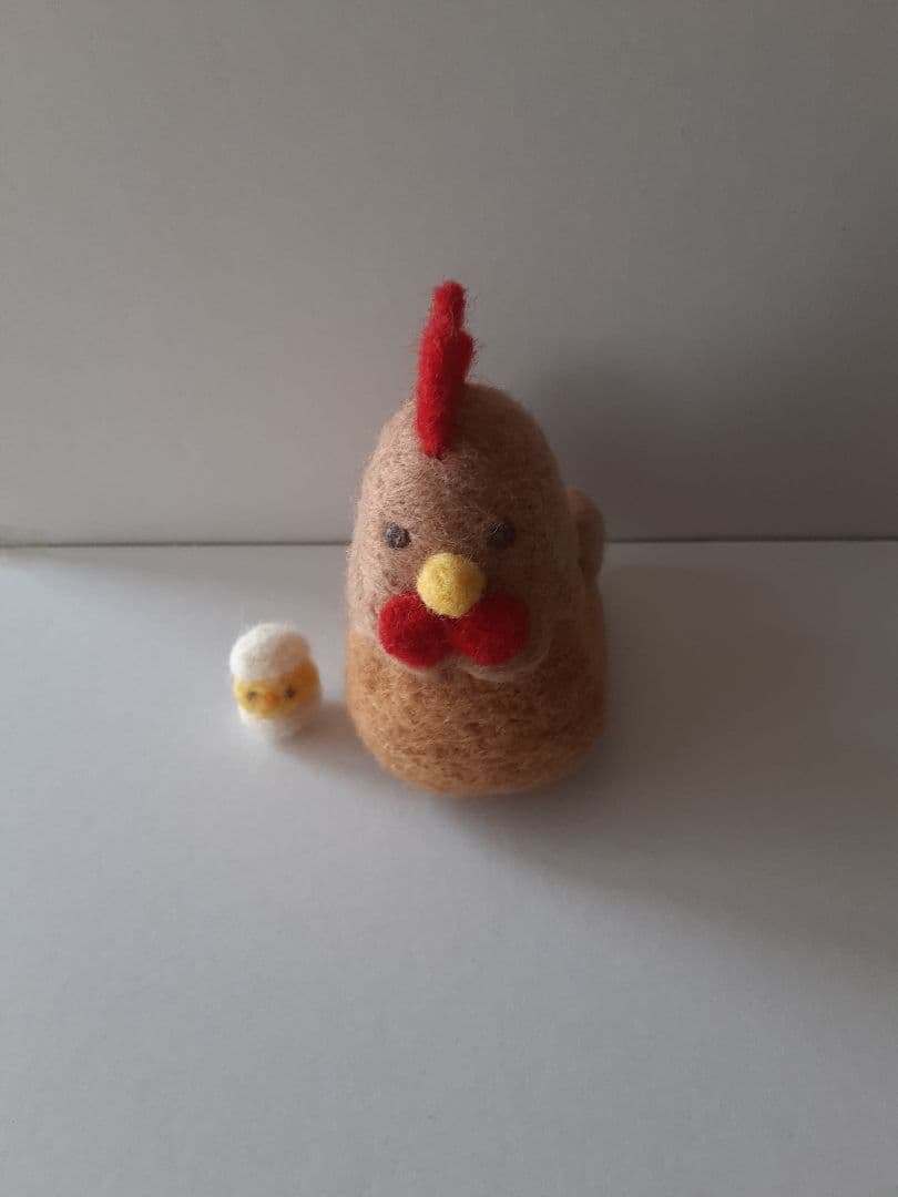 羊毛フェルト 鶏とひよこ