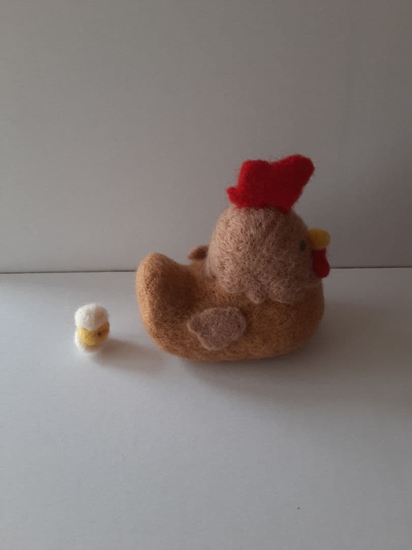 羊毛フェルト 鶏とひよこ