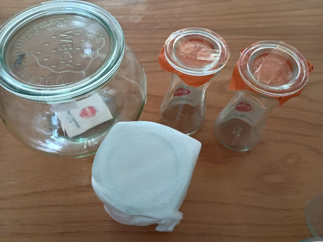 weck　瓶・キャニスターセット コルク蓋付き　蓋＆瓶計40点とパッキン数十点