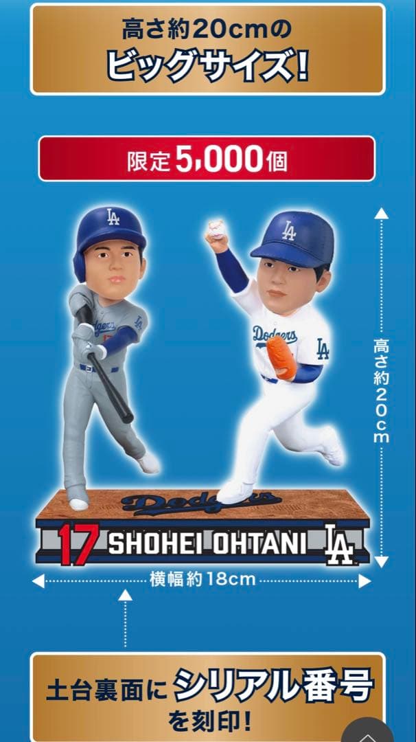 大谷翔平 二刀流 ボブルヘッド ドジャース　シリアル付き　セブン　5000個限定