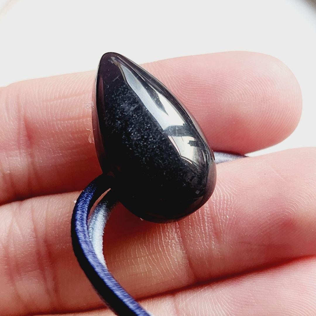 【一点物】大きめ アイオライトの 雫 ヘアゴム③✩*˚