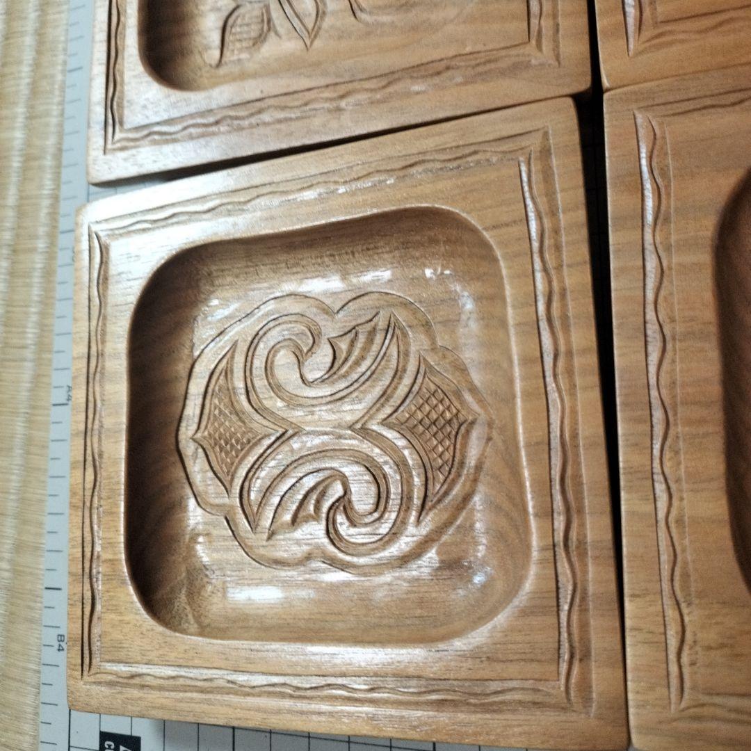 二風谷 茶托 ５枚セット イタ トレー 伝統工芸品 アイヌ