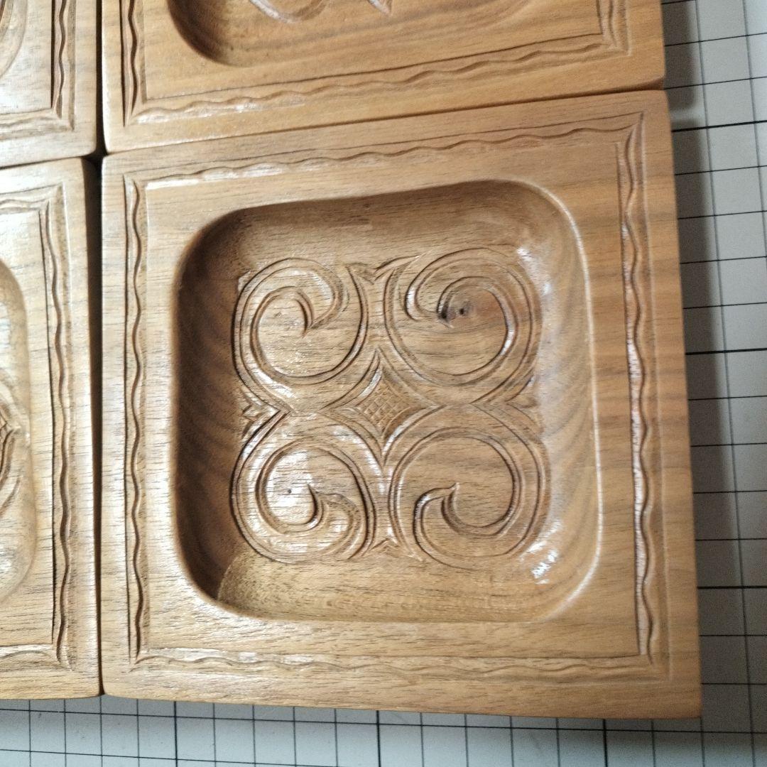 二風谷 茶托 ５枚セット イタ トレー 伝統工芸品 アイヌ