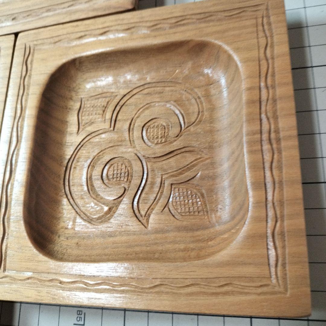 二風谷 茶托 ５枚セット イタ トレー 伝統工芸品 アイヌ