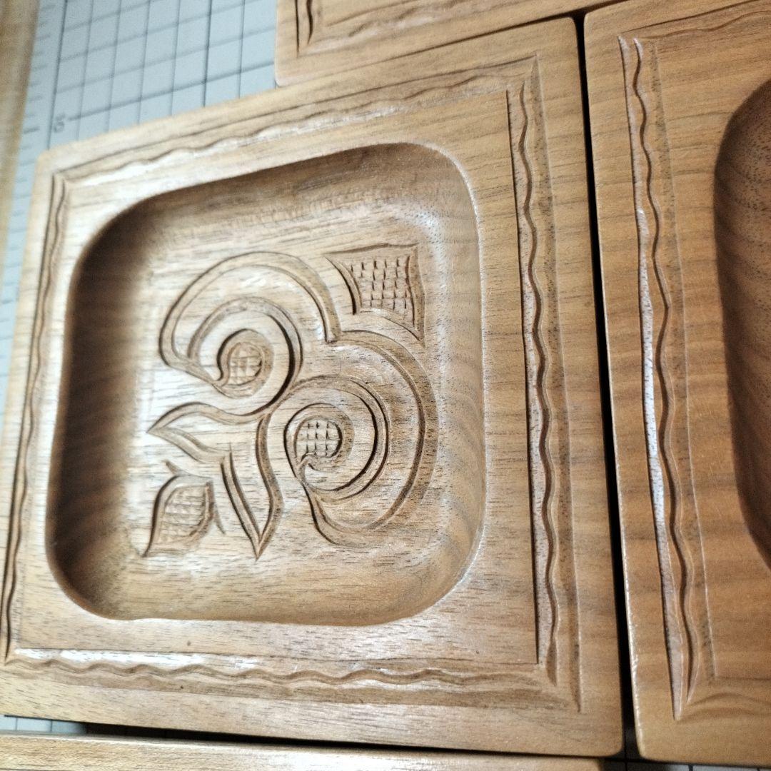 二風谷 茶托 ５枚セット イタ トレー 伝統工芸品 アイヌ