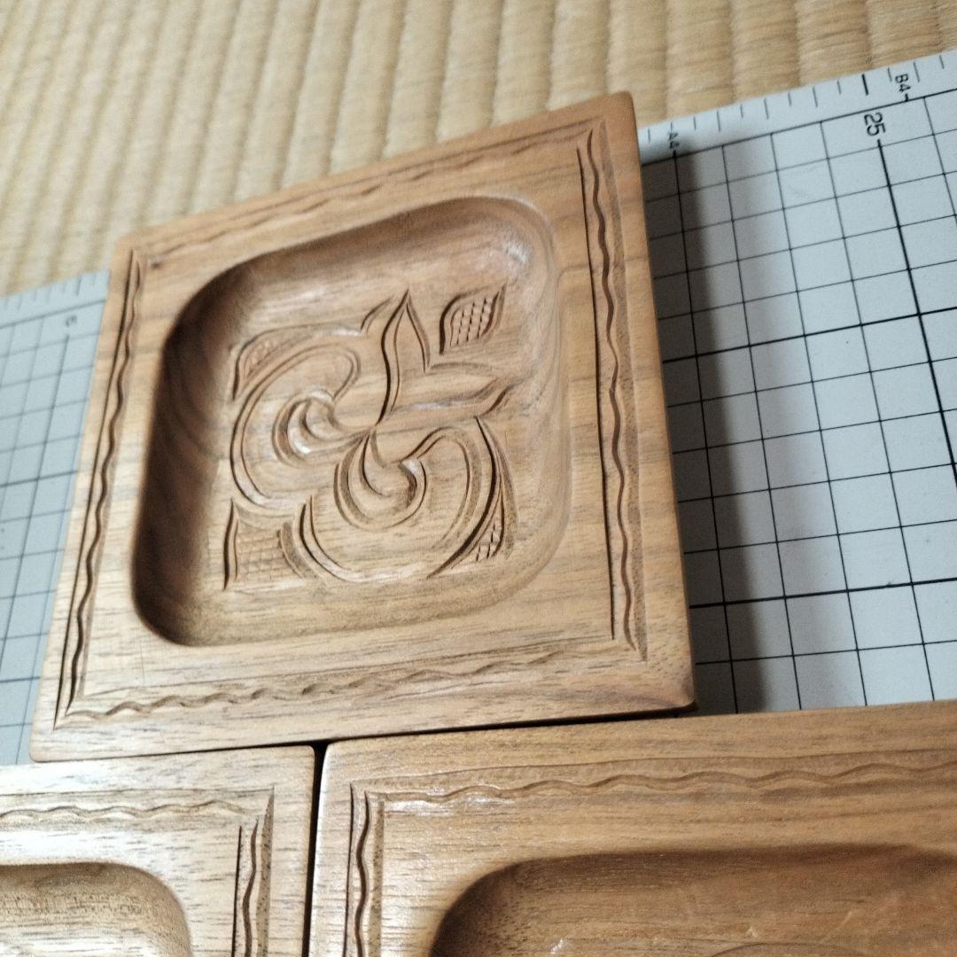 二風谷 茶托 ５枚セット イタ トレー 伝統工芸品 アイヌ