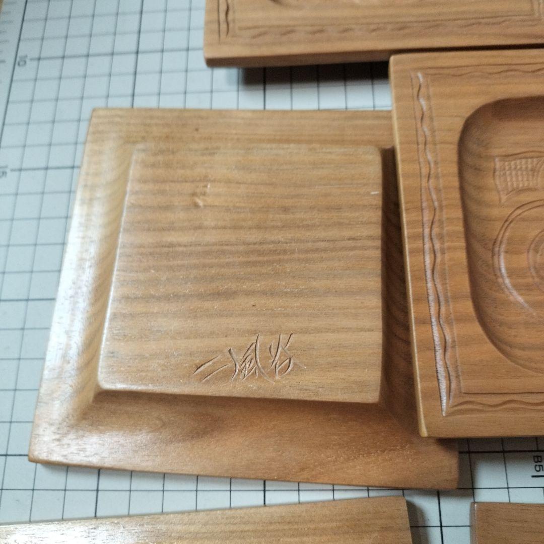 二風谷 茶托 ５枚セット イタ トレー 伝統工芸品 アイヌ