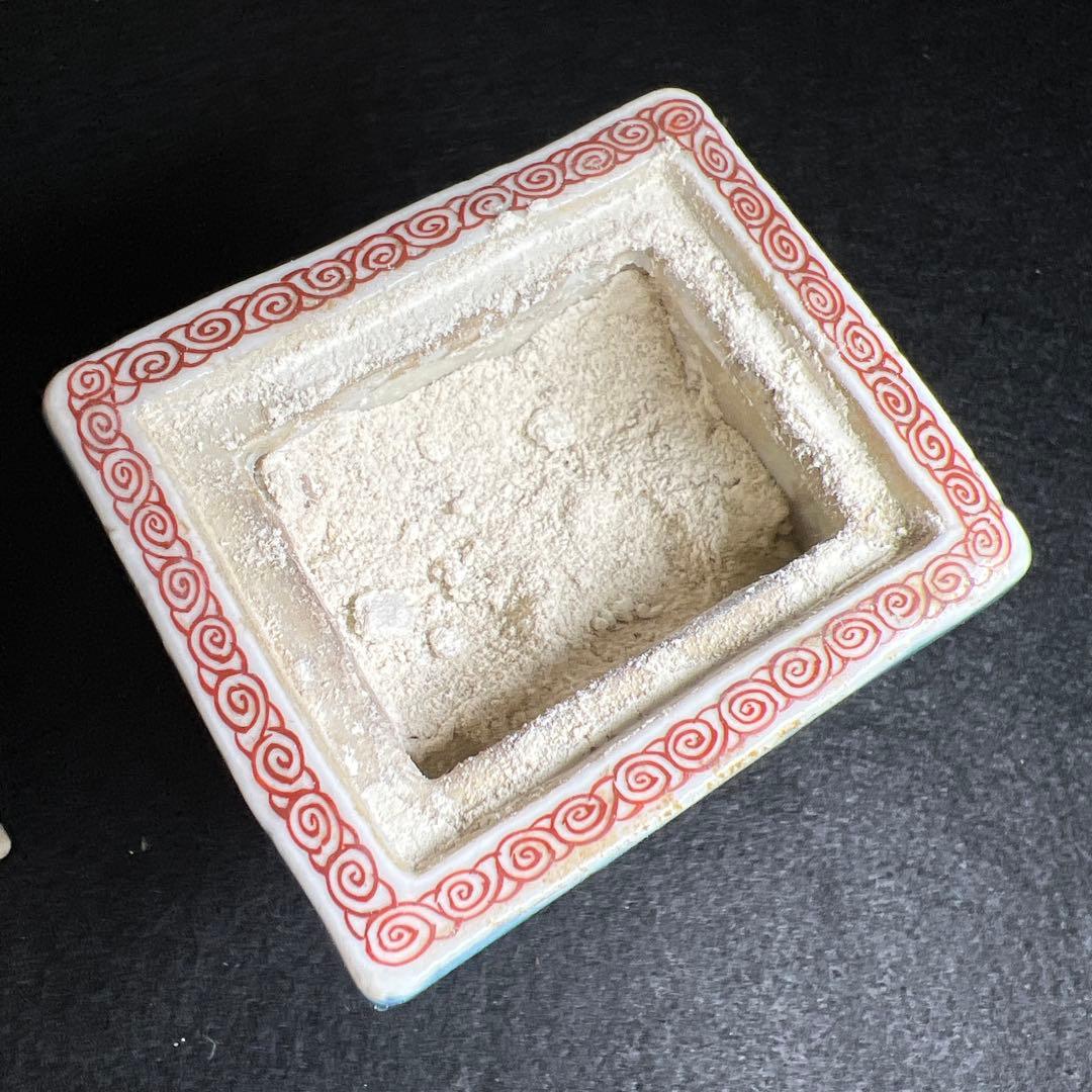 古九谷　獅子香炉　木箱付　高さ約10.5㎝　東Y8-0220☆2F