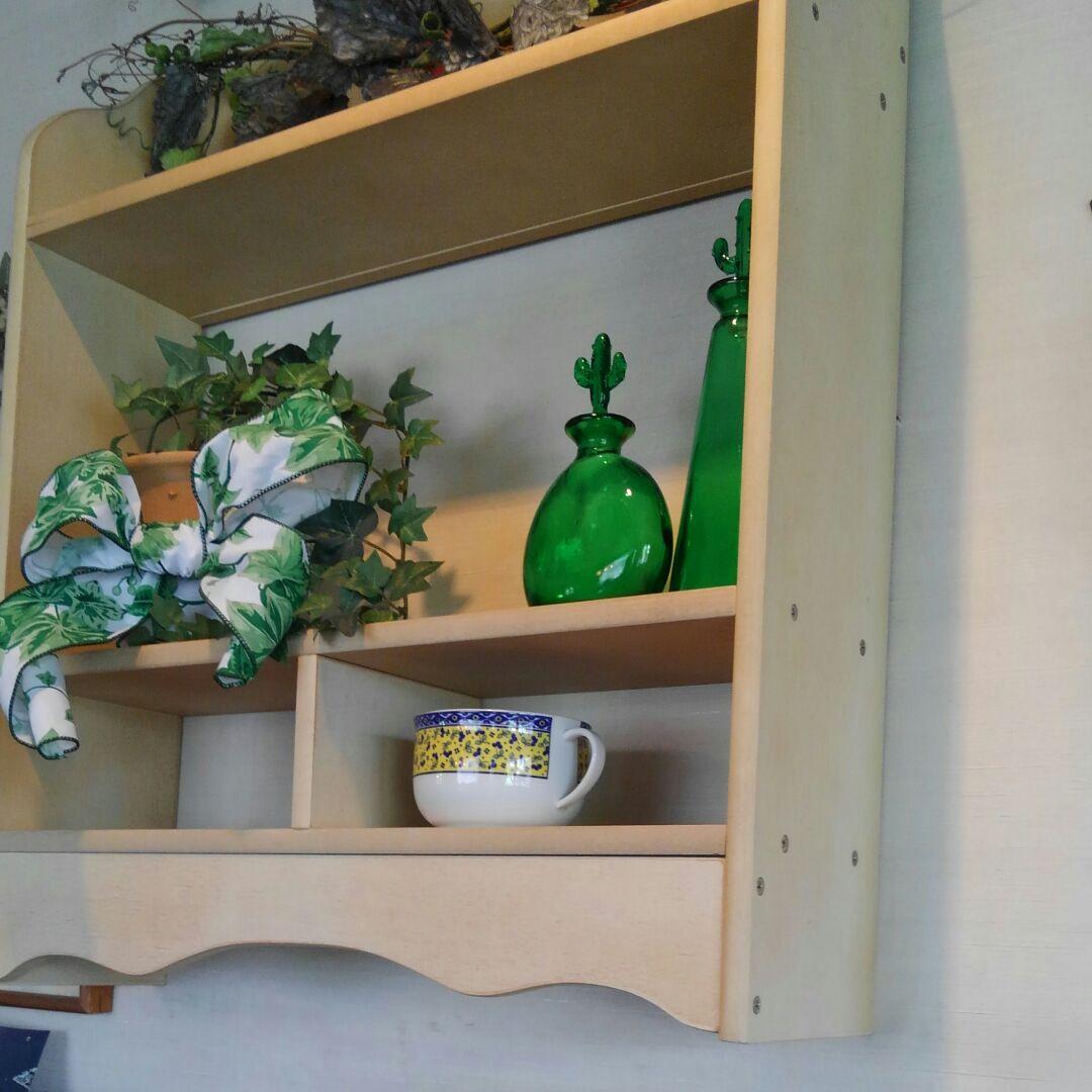 アンティーク調薔薇のだまし絵飾り棚◆お皿立て◆リビング飾り棚◆ヴィンテージ◆姫系