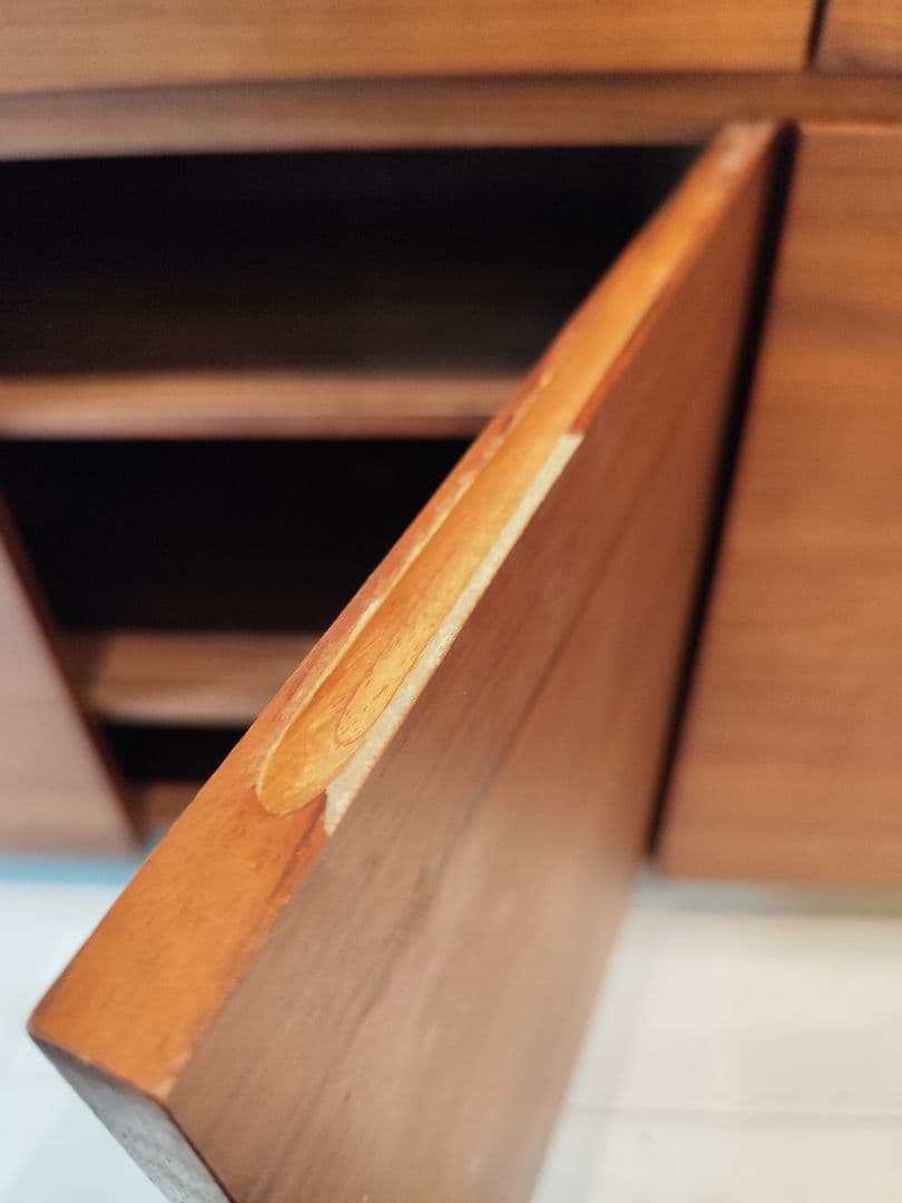 【廃盤品】MUJI 無印良品　ウォールナット 脚付キャビネット 3連