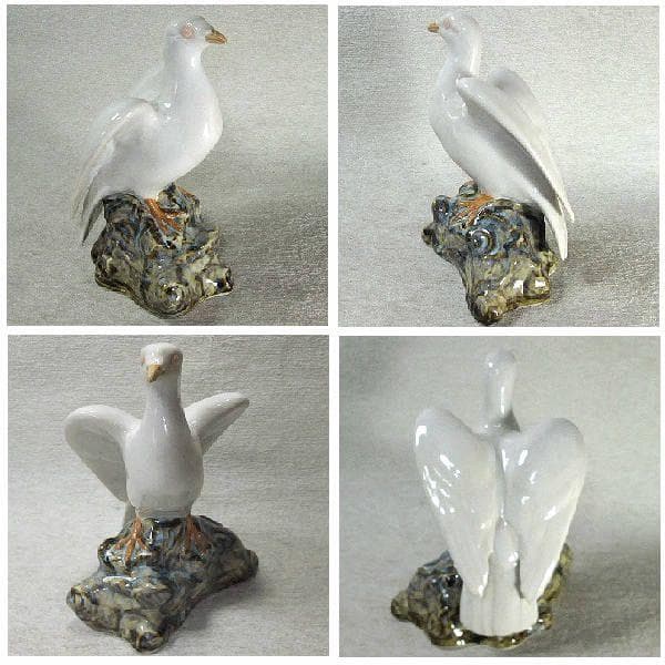 陶器製 鳩の彫刻 香泉 平安 香窯 はと 置物 鳩 京焼 清水焼 逸品 共箱