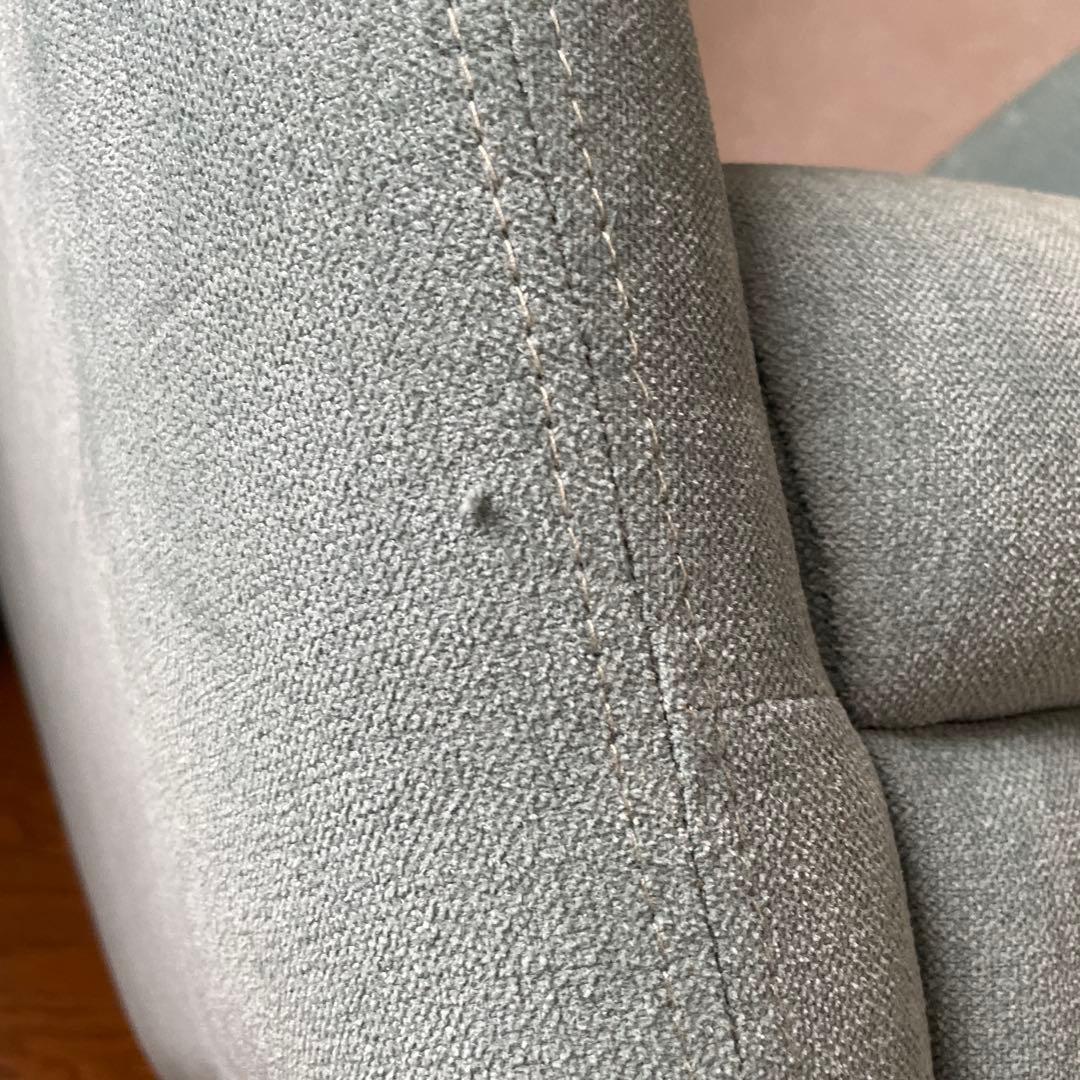 IDÉE ミニミラーアームチェア　一人掛けソファ　ブルーグレー