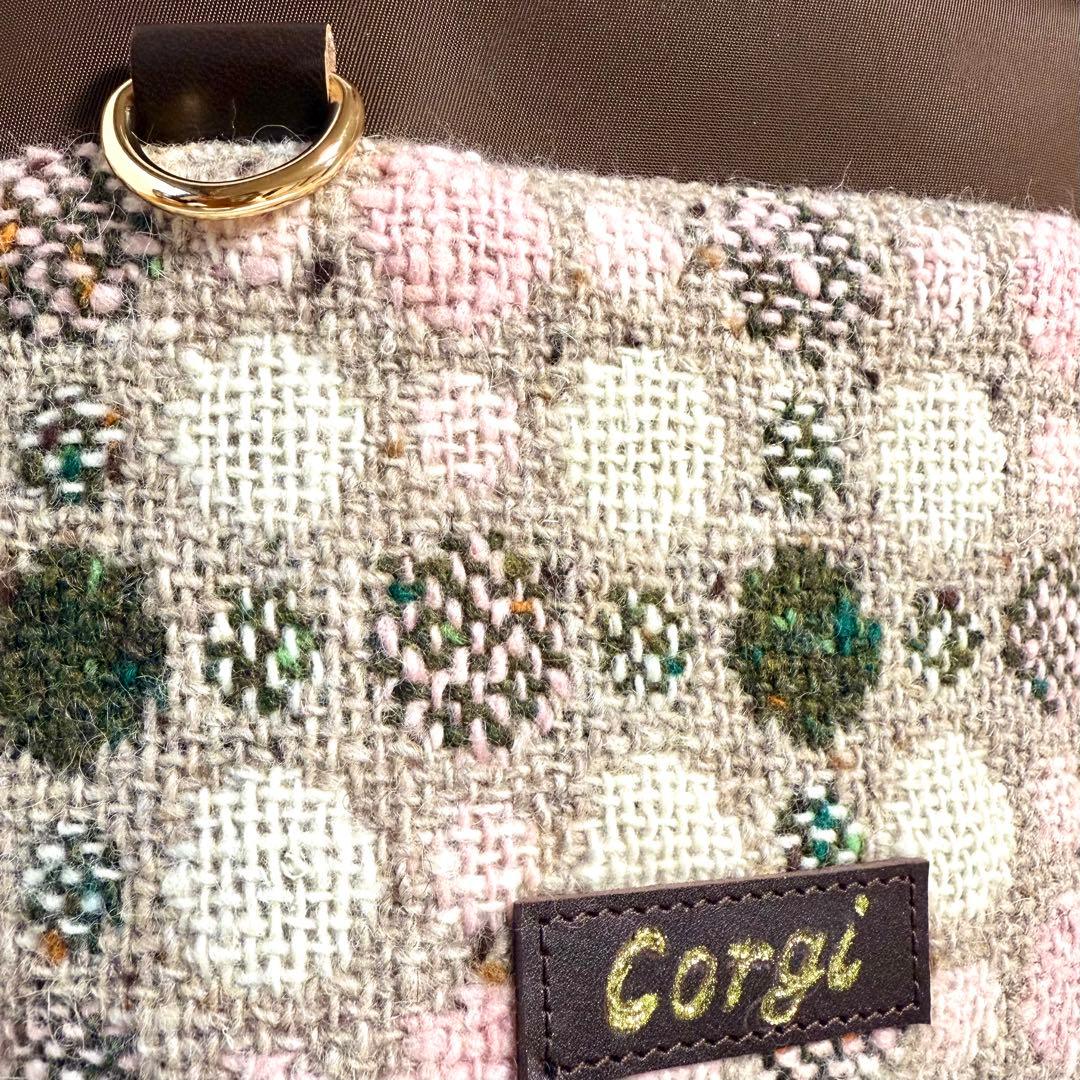 コーギー犬刺繍♡秋冬トートバッグ