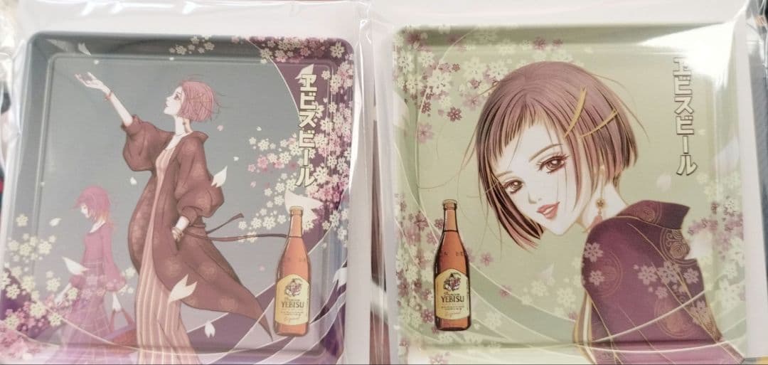 エビスビール 矢沢あい　コラボ　新品未開封　ブリキコースター　全２種
