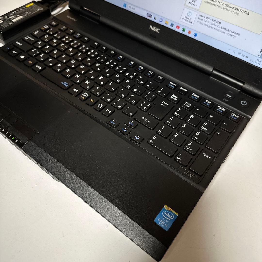 NEC ノートPC Core i5 高速起動SSD メモリ8GB オフィス入り