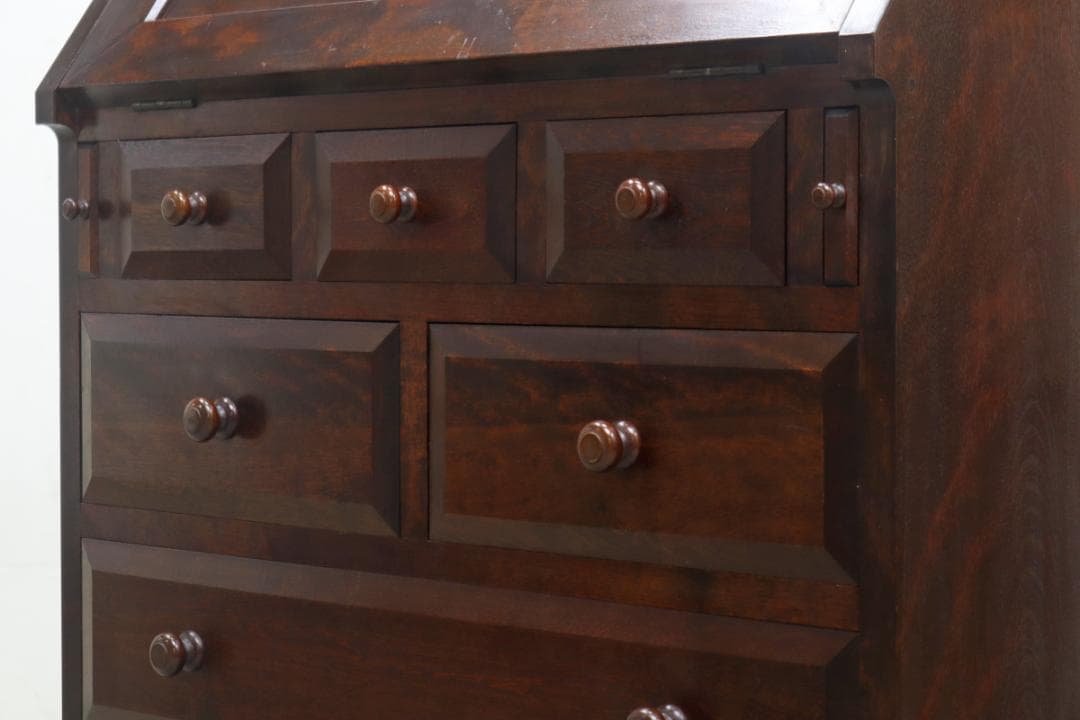 松本民芸家具 ライティングビューロー ミズメザクラ無垢材 デスク キャビネット