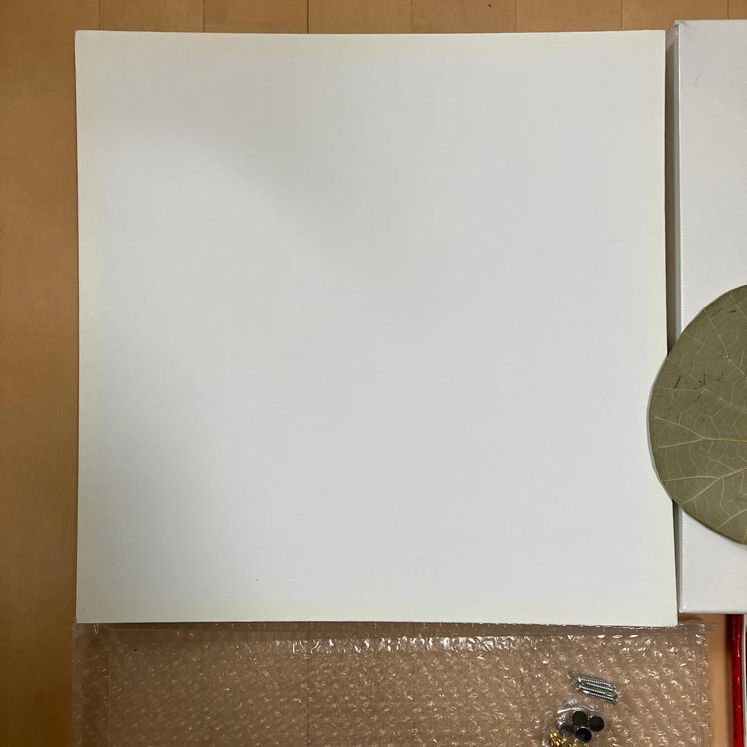 値下ボタニーペインティング制作セット（キャンバス・絵具・蓮の葉8枚）