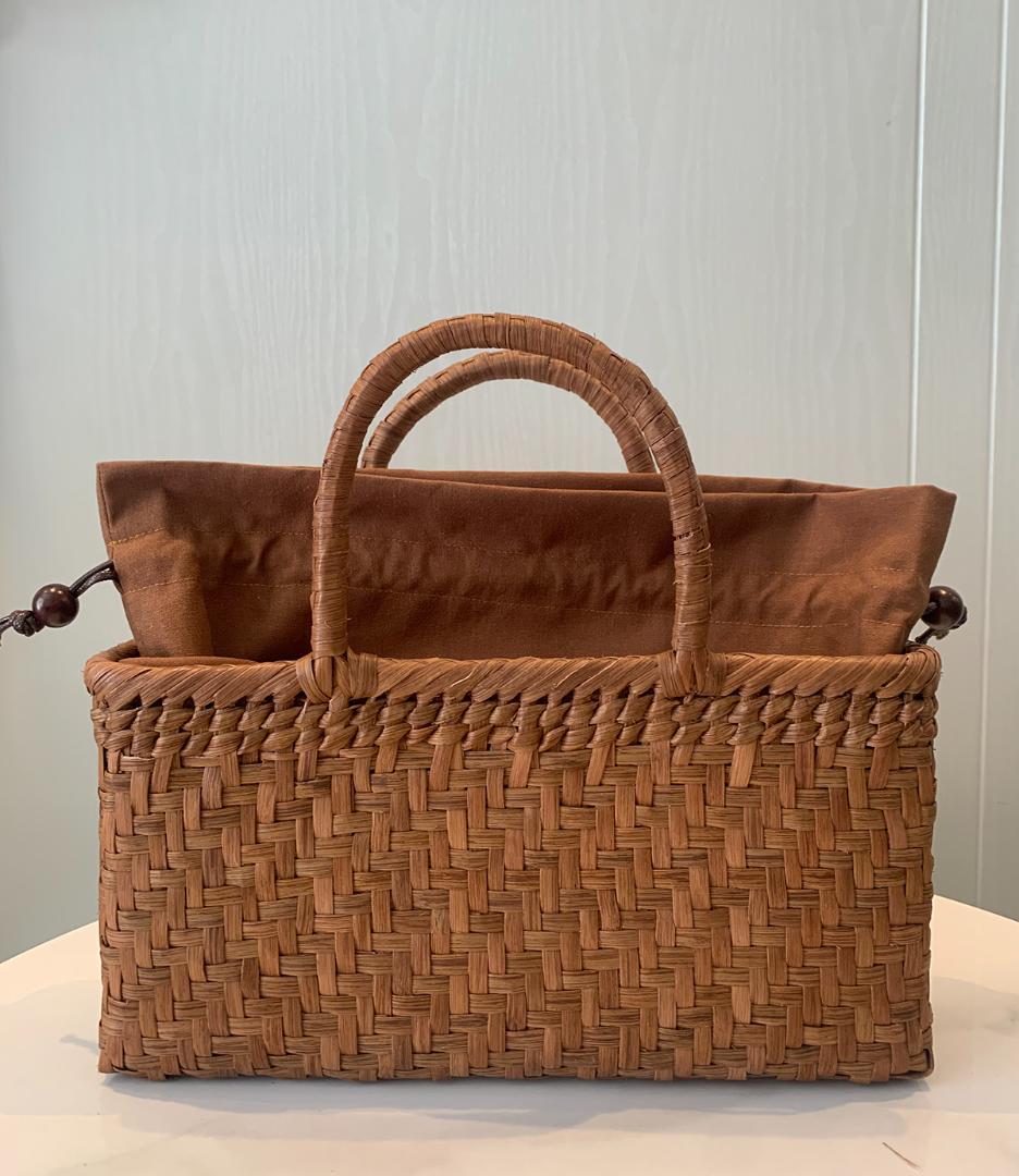 山葡萄 かごバッグ 網代編み 籠 手提げ 巾着袋