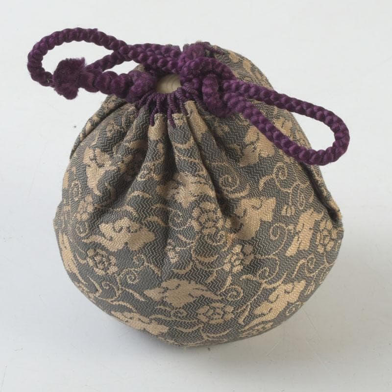 茶道具　織部焼　古瀬戸窯　加藤作助作　茶入　仕覆付　共箱　V　A64