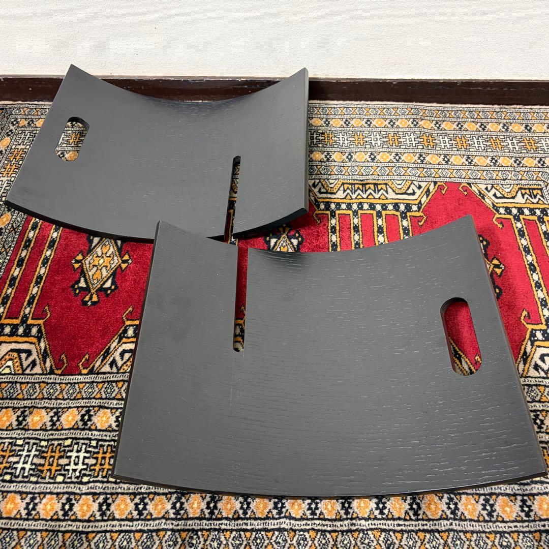 ミッドセンチュリー デザイン マガジンラック ブラック 曲線デザイン モダン