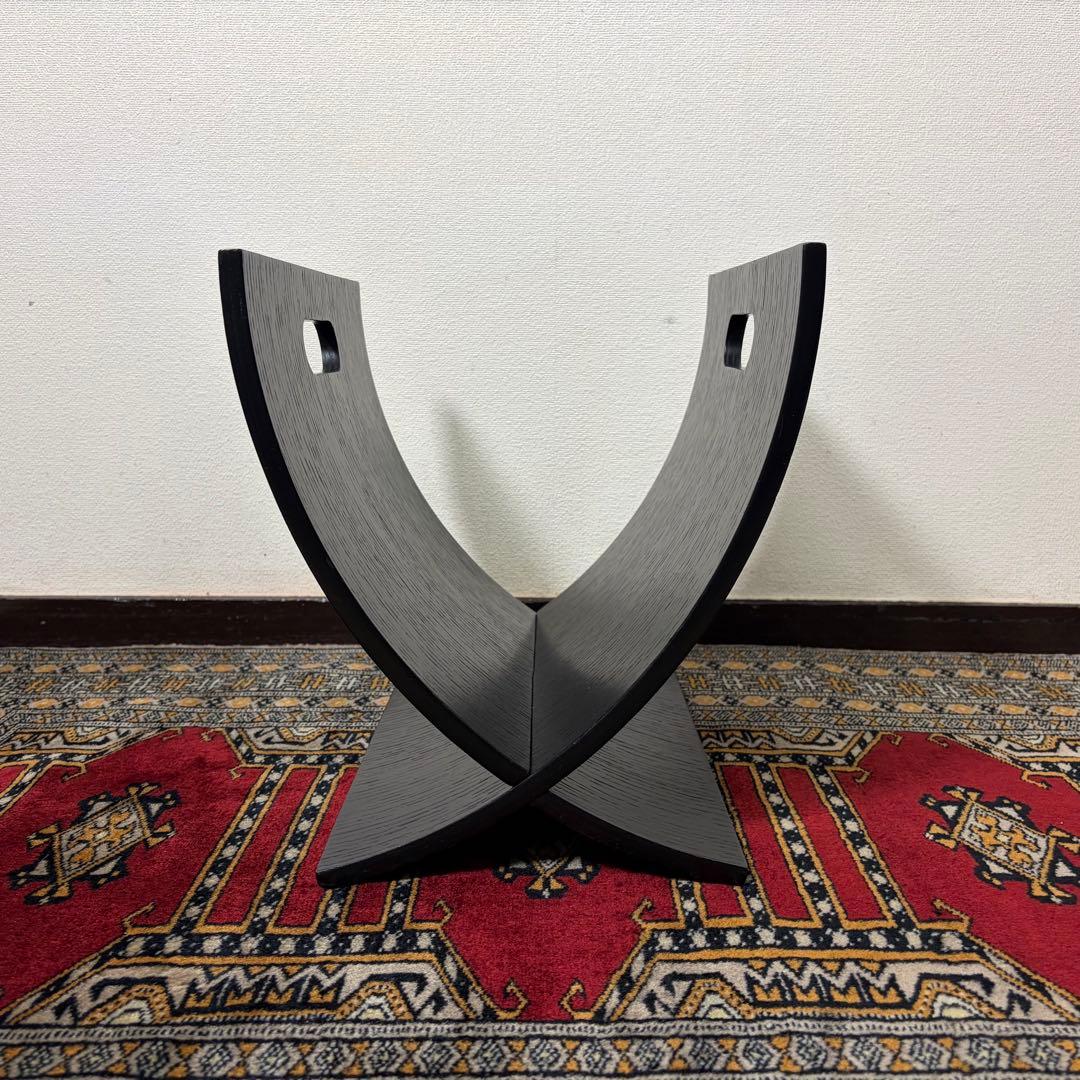 ミッドセンチュリー デザイン マガジンラック ブラック 曲線デザイン モダン