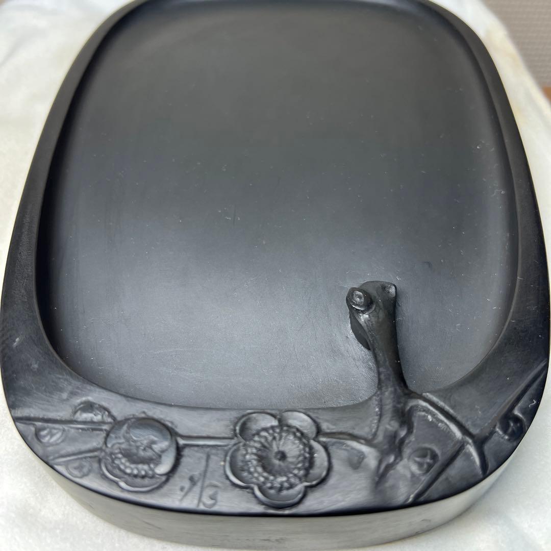 ⭕️雨端硯　梅壽硯　名工　11代　雨宮静軒　未使用美品　希少特殊価値　高価