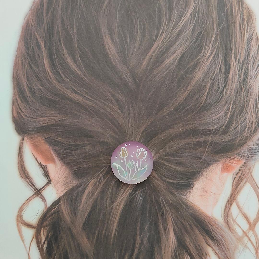 【777】ハンドメイド　レジン　ヘアゴム　ポニーフック