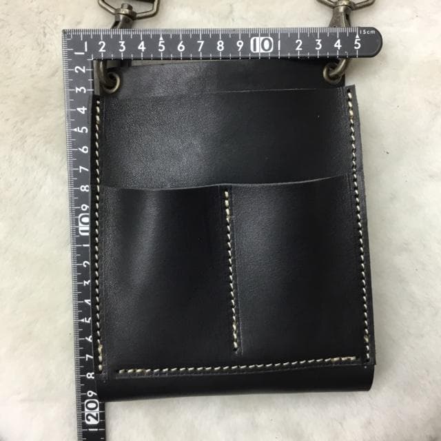 フローリストケース　栃木レザー　黒色　アシスタントケース　スマホポーチ