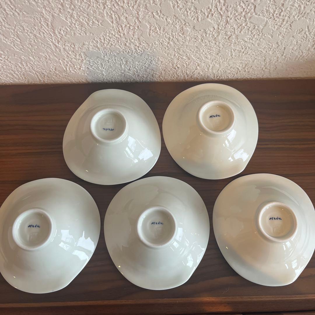 an##Ｍaｄu 青い花柄の陶器ボウル5個セット