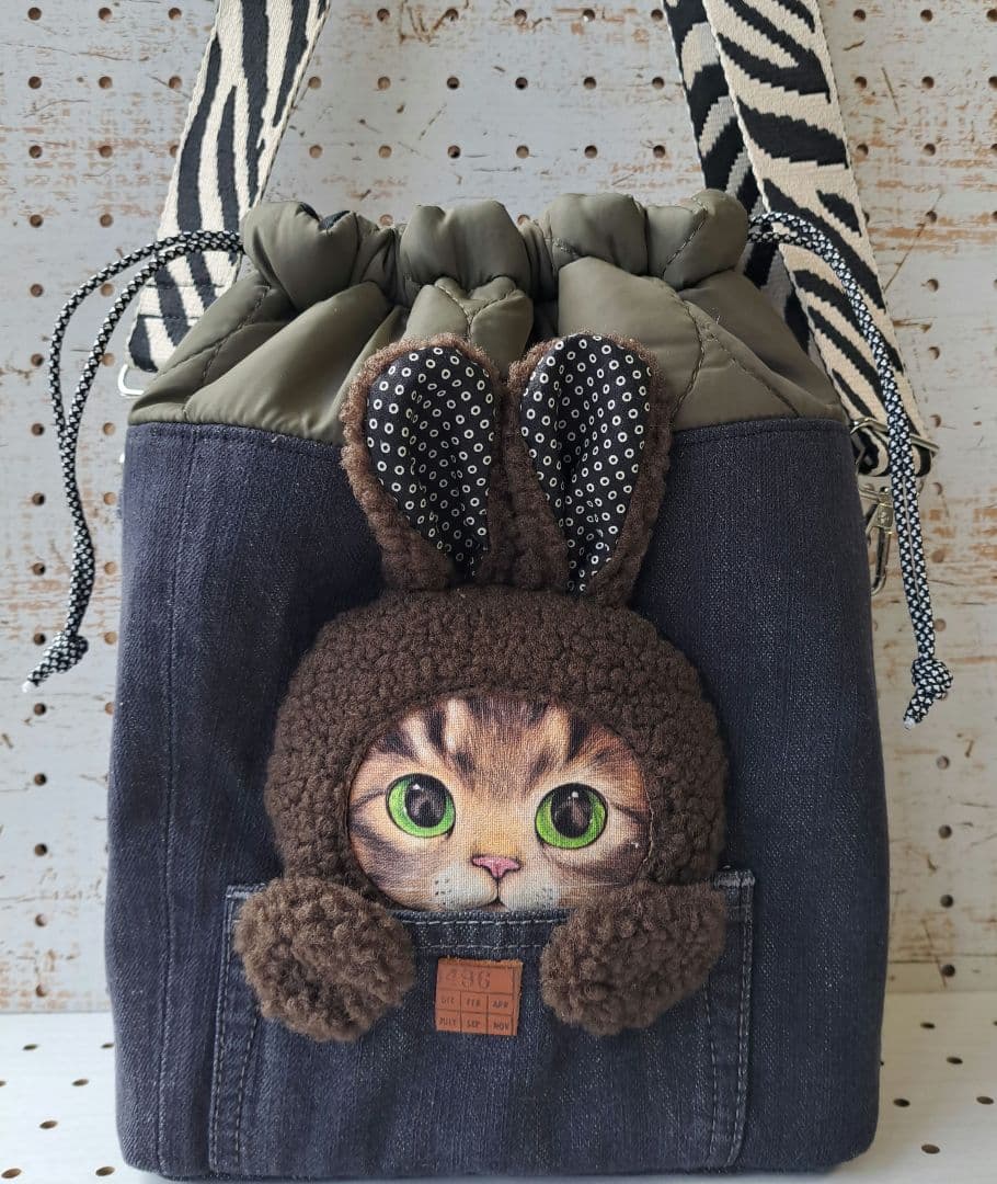 ゆ*ら様 コヤンイサムチョン　リトルサンダー　デニムリメイク巾着ショルダーバック