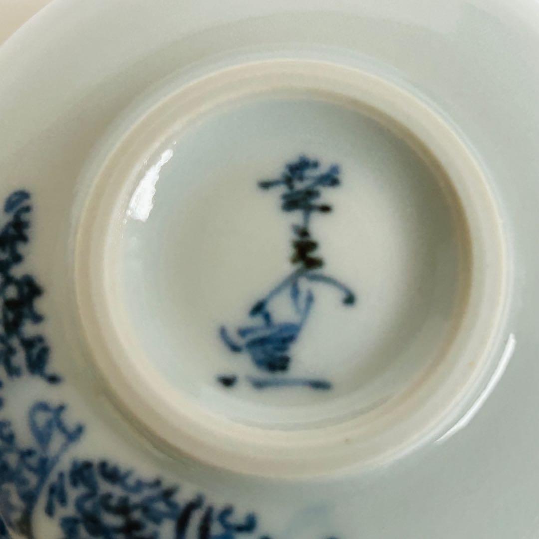 【未使用】京焼 清水焼 初代 幸之介窯 湯呑み 手描き5客揃