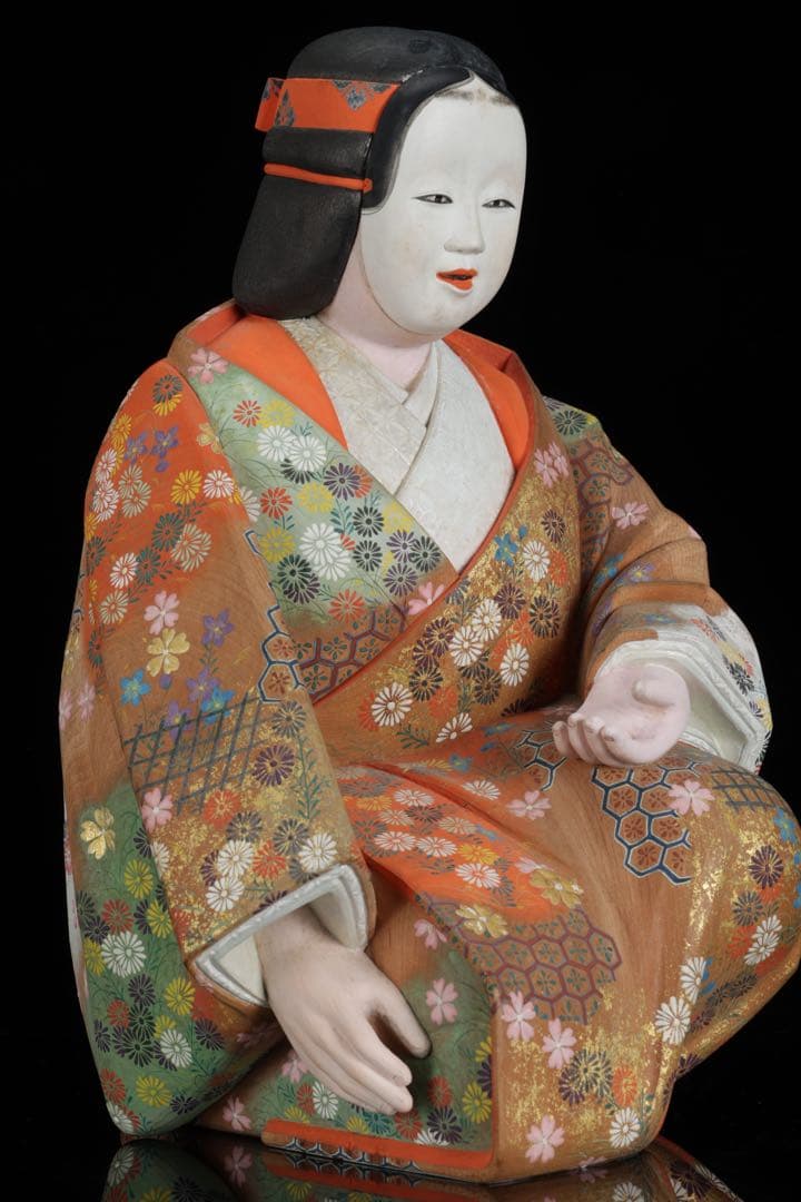 【高古作】木彫彩色 能楽 熊野 能人形 昭和十五年 共箱 二重箱 古美術 骨董品