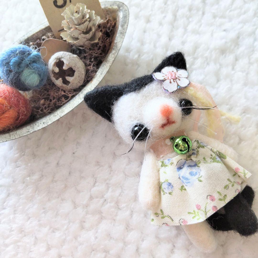 【確認用】くろぶち猫さん✻羊毛フェルト