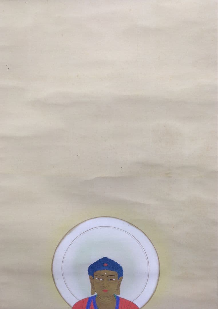 北澤映月「釈迦如来」仏画　絹本　掛軸