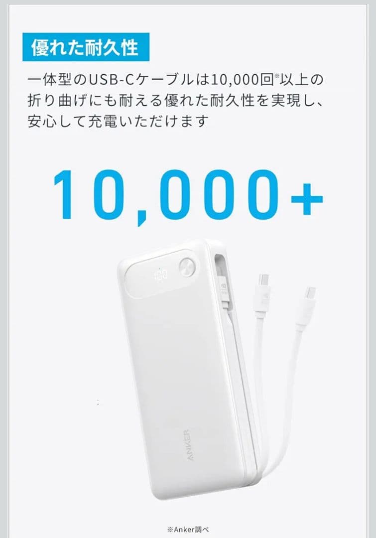 Anker Power Bank 20000mAh 87W　パープル