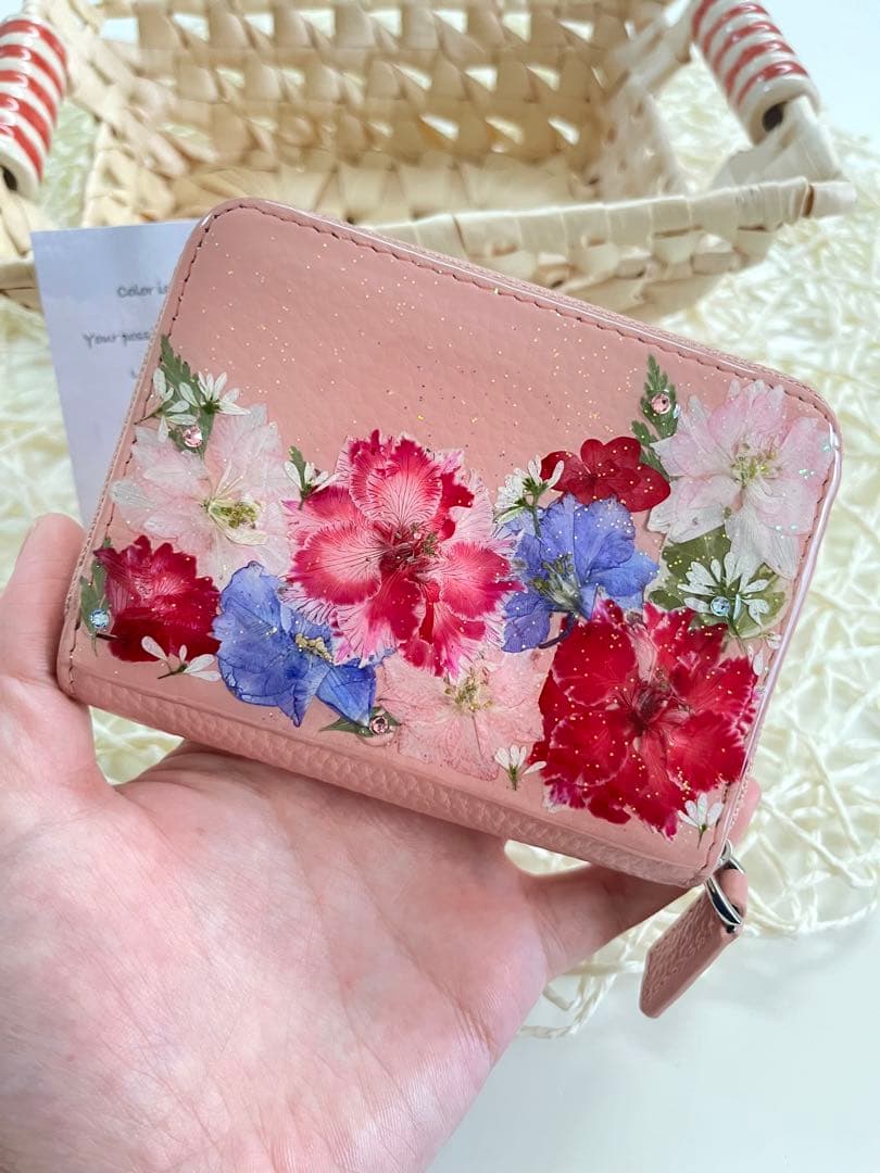 押し花で作る　ミニ財布・コンパクト財布