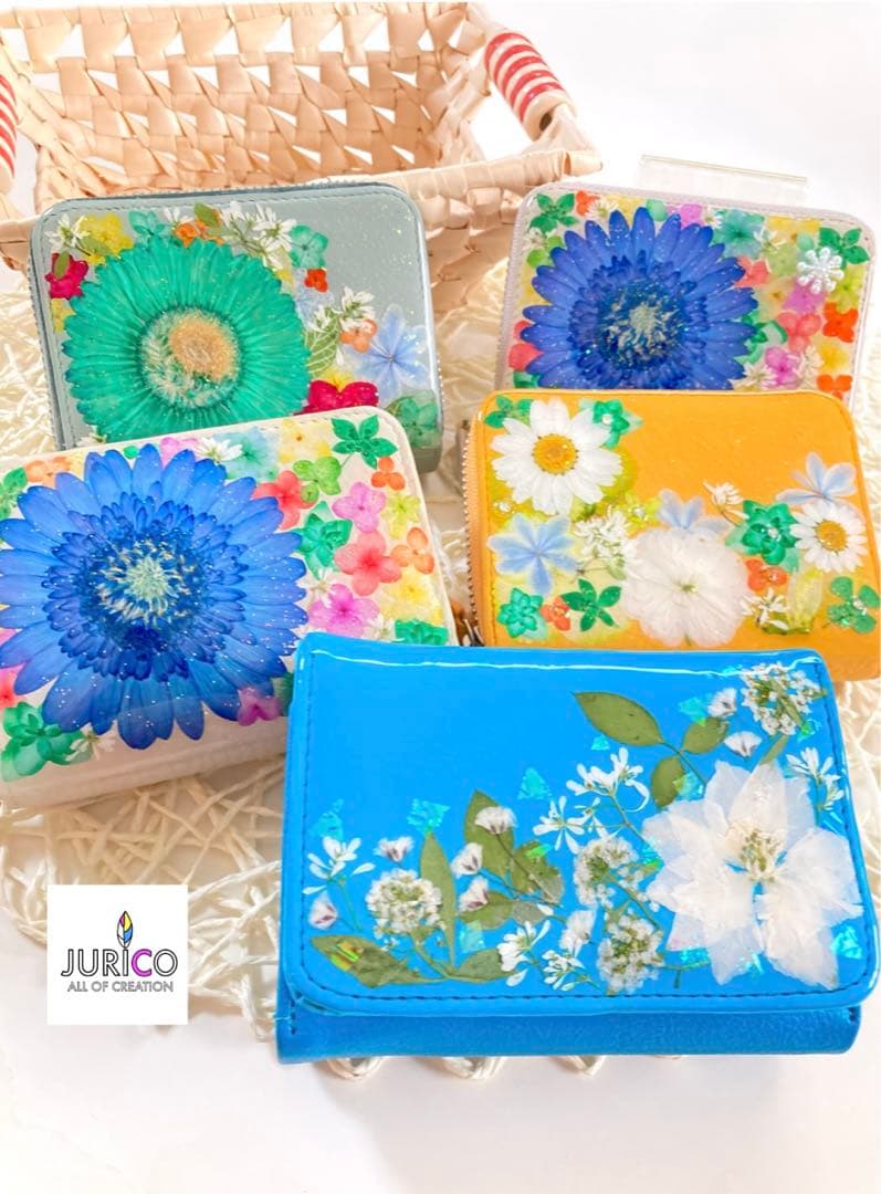 押し花で作る　ミニ財布・コンパクト財布