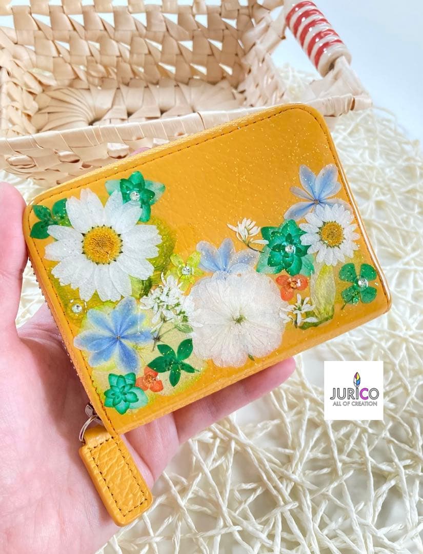 押し花で作る　ミニ財布・コンパクト財布