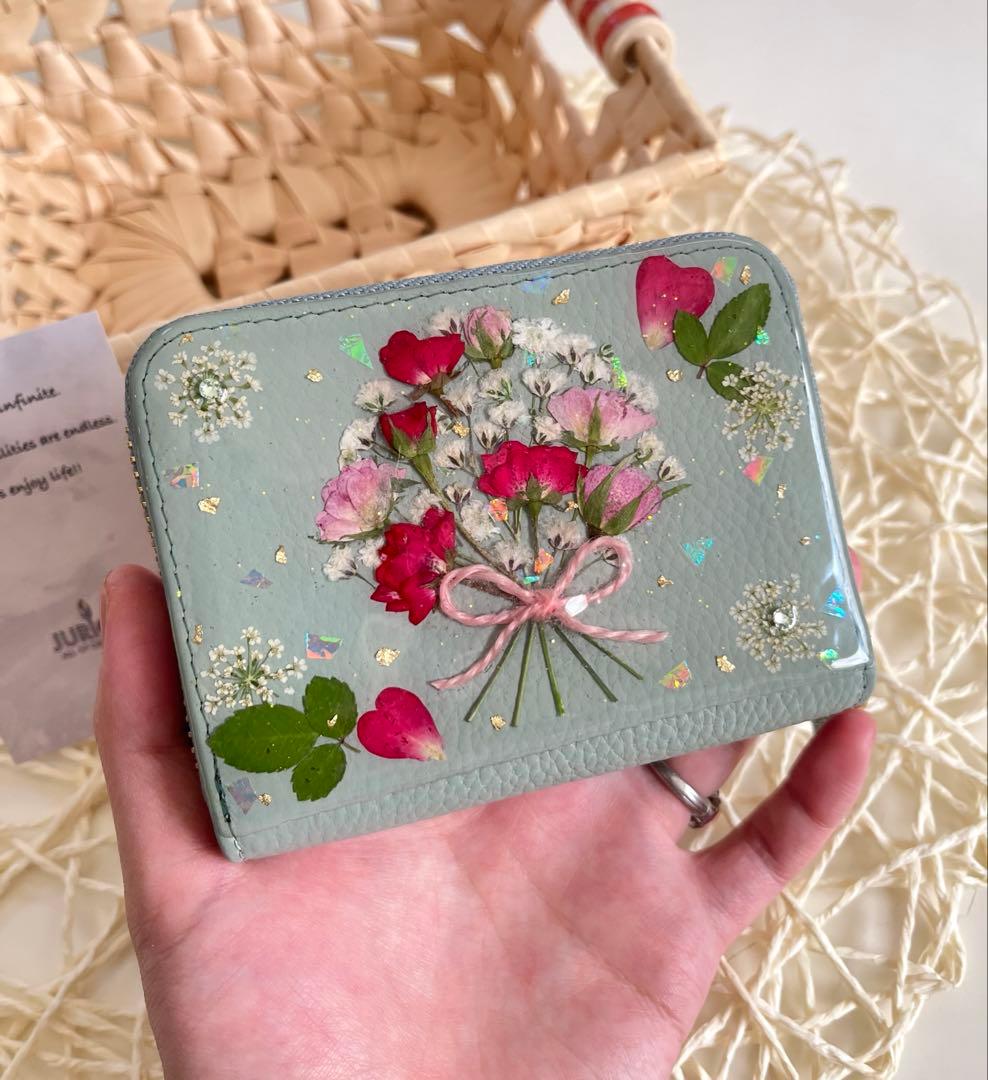 押し花で作る　ミニ財布・コンパクト財布