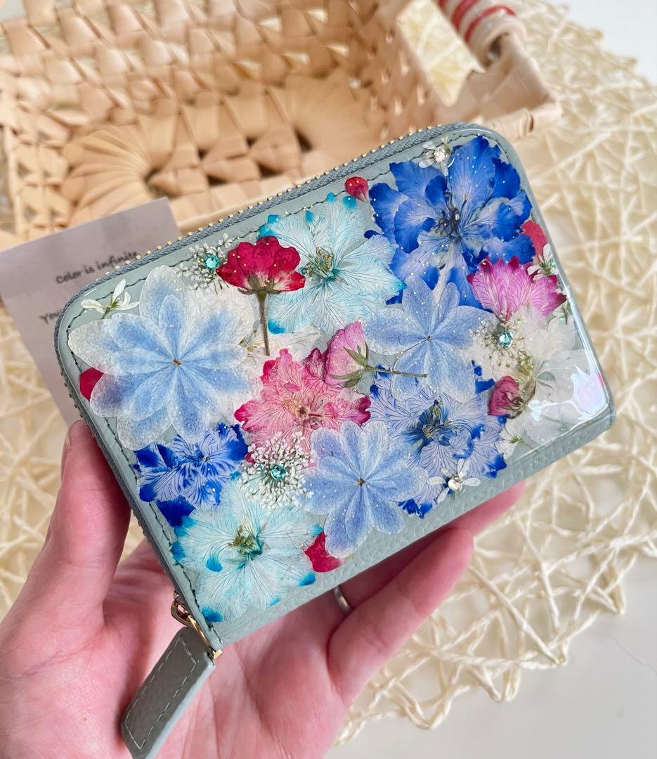 押し花で作る　ミニ財布・コンパクト財布