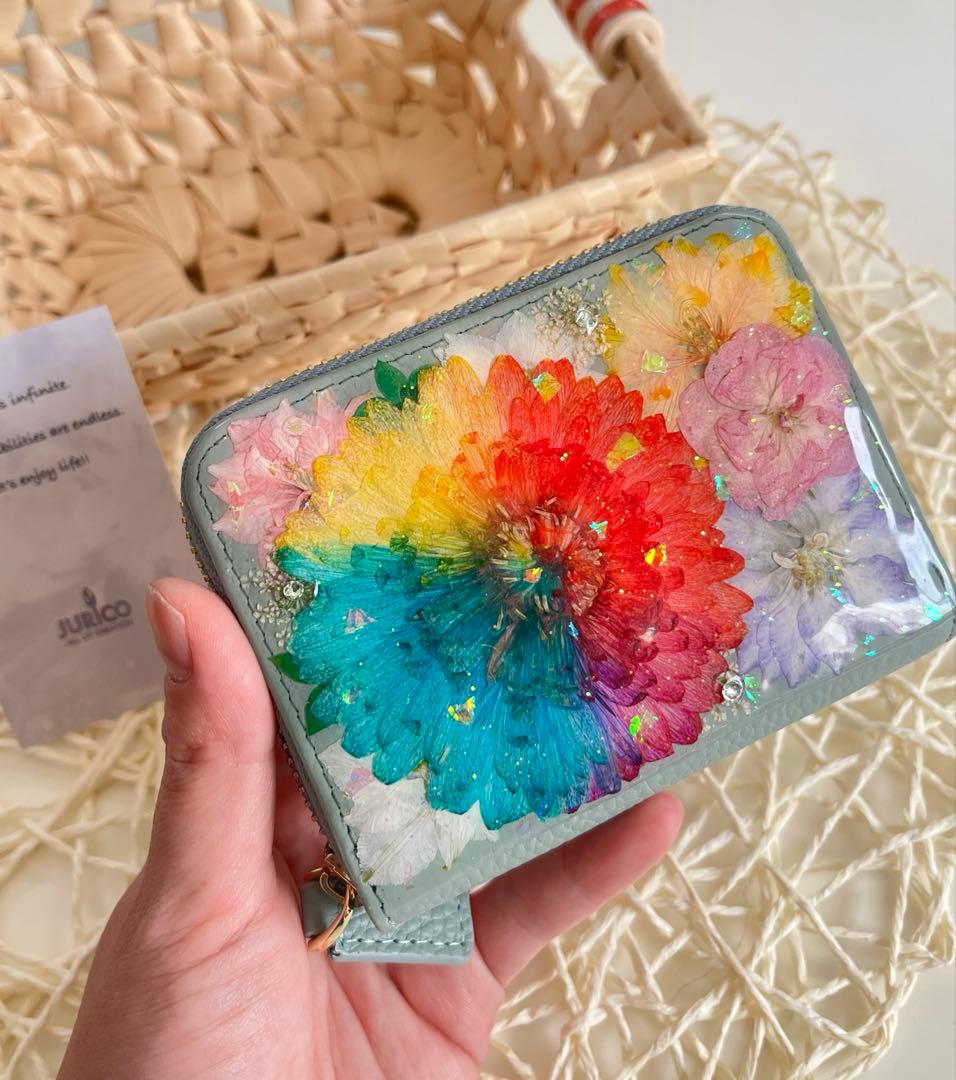 押し花で作る　ミニ財布・コンパクト財布