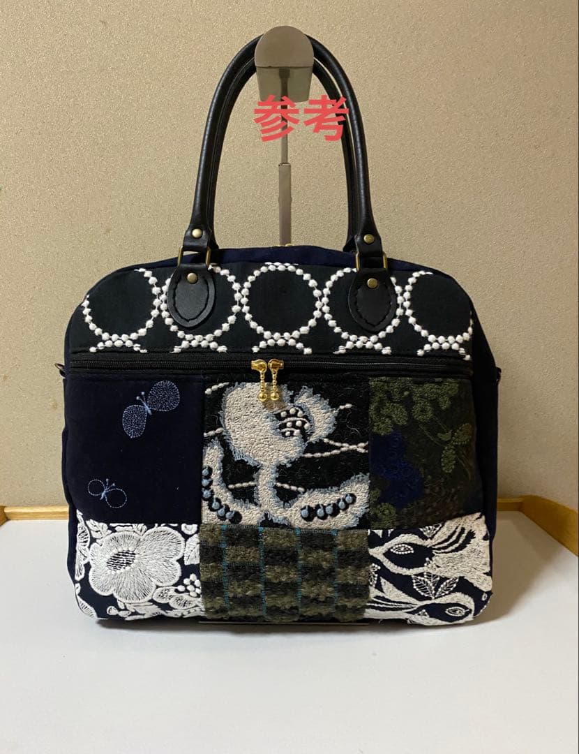 ミナペルホネン　ハンドメイド　ミニボストンバック