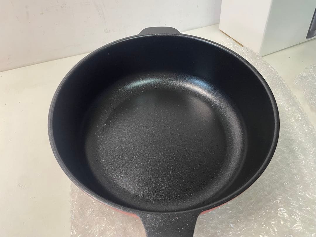 【未使用品】remy pan＋ レミパンプラス 24cm ガラス蓋付き レッド