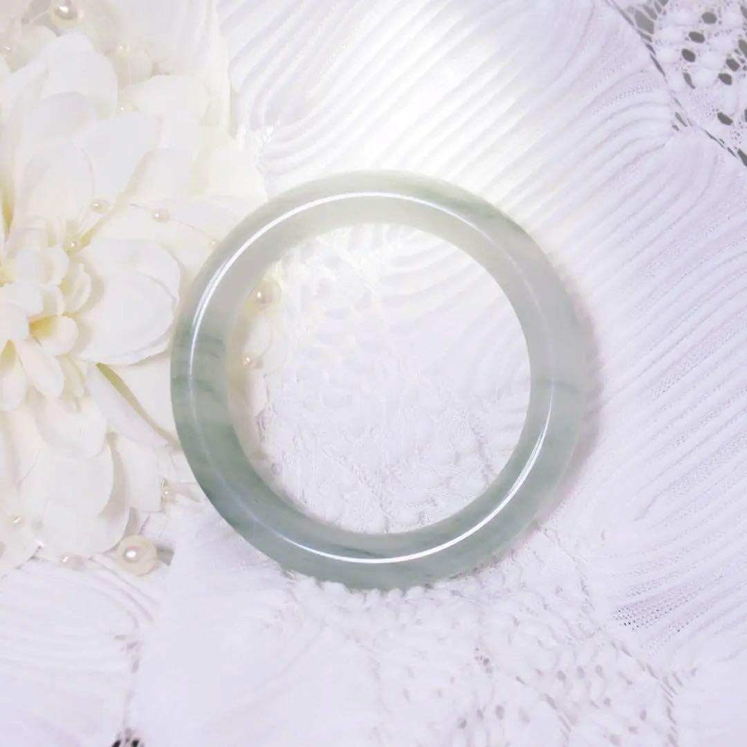 新疆天山翠　雪翠 陰山翠玉　金糸玉飄花 ヒスイ天然石バングル 内径58.2