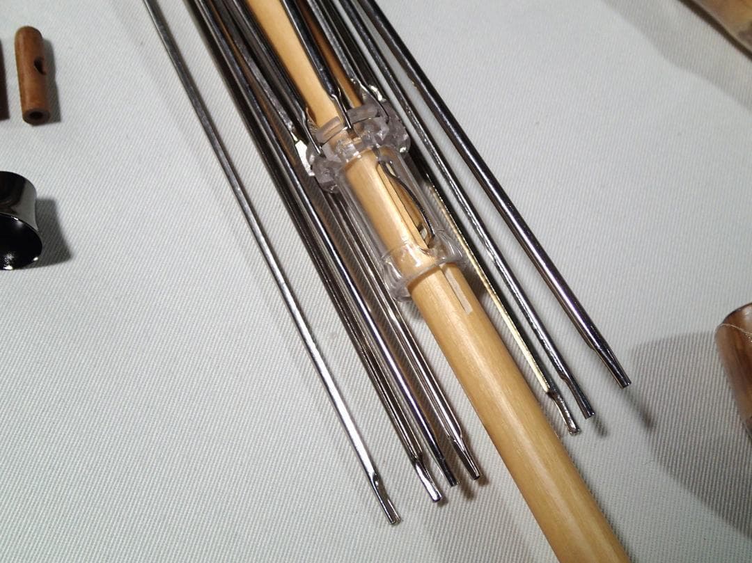 日傘作りキット 3本セット〈白木軸　竹手元　露先・木製（茶色）)