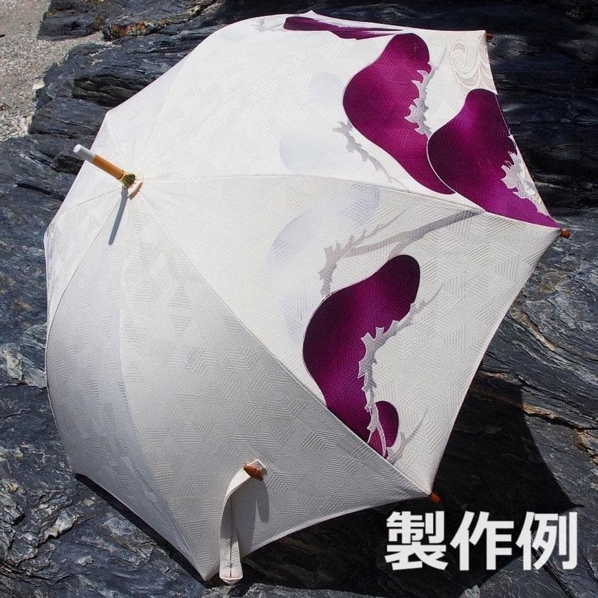 日傘作りキット 3本セット〈白木軸　竹手元　露先・木製（茶色）)