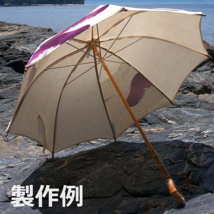 日傘作りキット 3本セット〈白木軸　竹手元　露先・木製（茶色）)