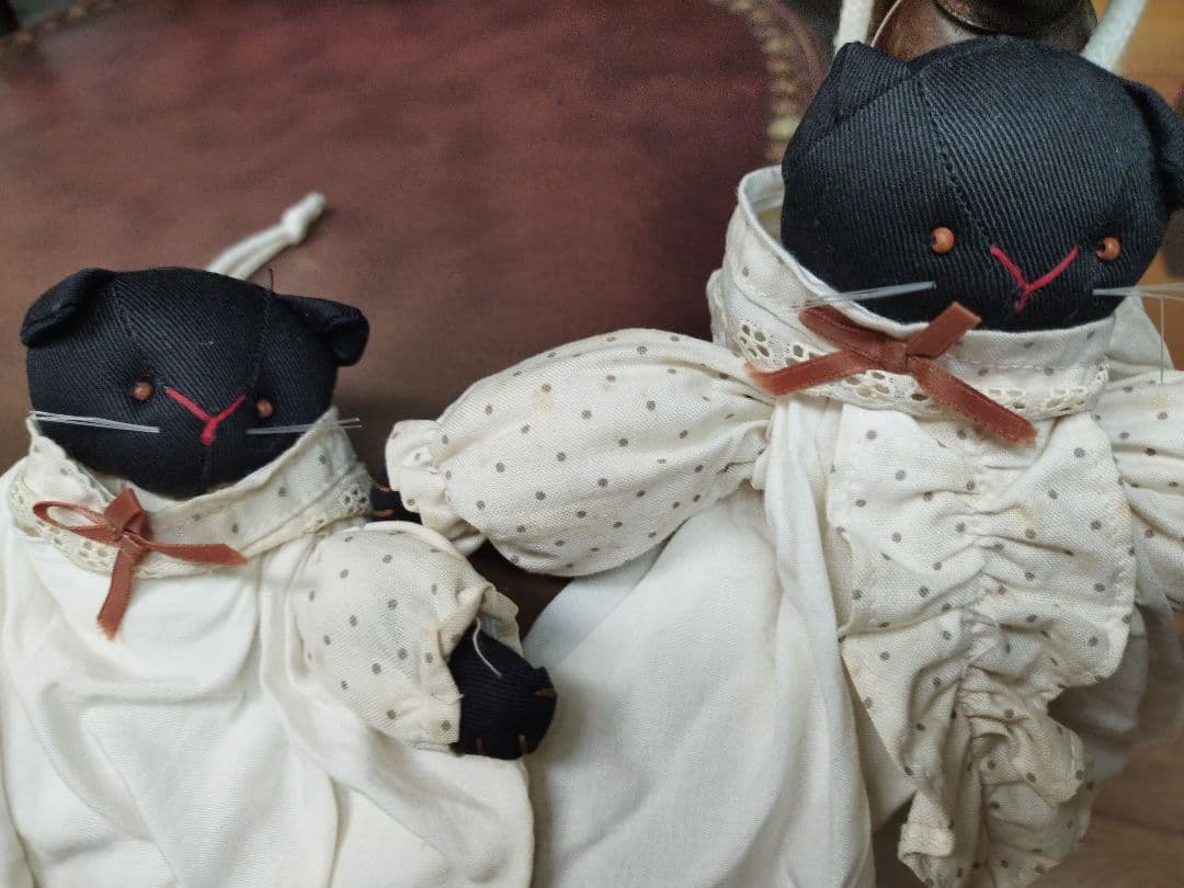 黒猫のポシェット、ポーチ 2体セット