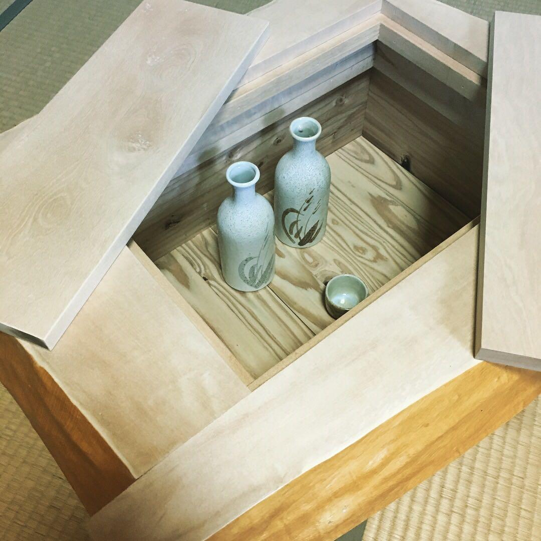 家具 収納付き座卓 ローテブル 和風 一品物