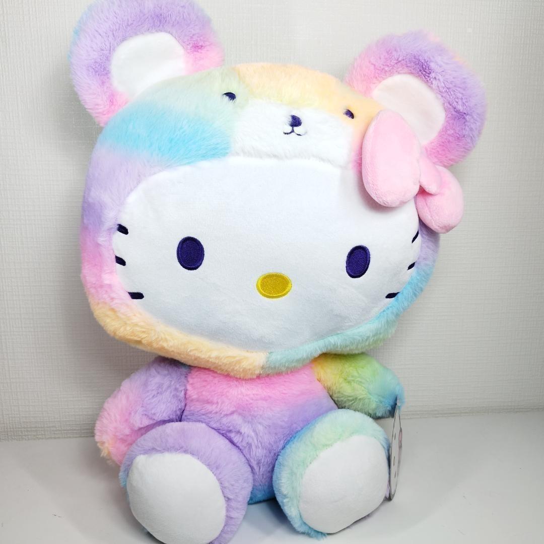 ⭐️特大 ハローキティ レインボー シャーベット 17.5 ぬいぐるみ hS8T